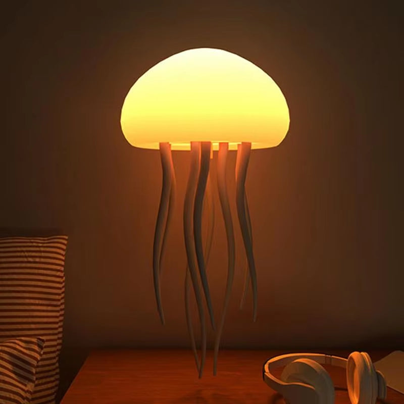 Jelly Fish Light Lamp Voice Control LED Floating Jellyfish Lamp Rechargeable Night Light Cute Desk Lamp Jellyfish Lights For