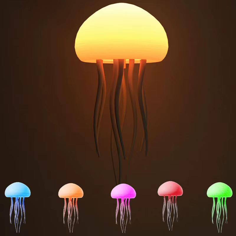 Jelly Fish Light Lamp Voice Control LED Floating Jellyfish Lamp Rechargeable Night Light Cute Desk Lamp Jellyfish Lights For